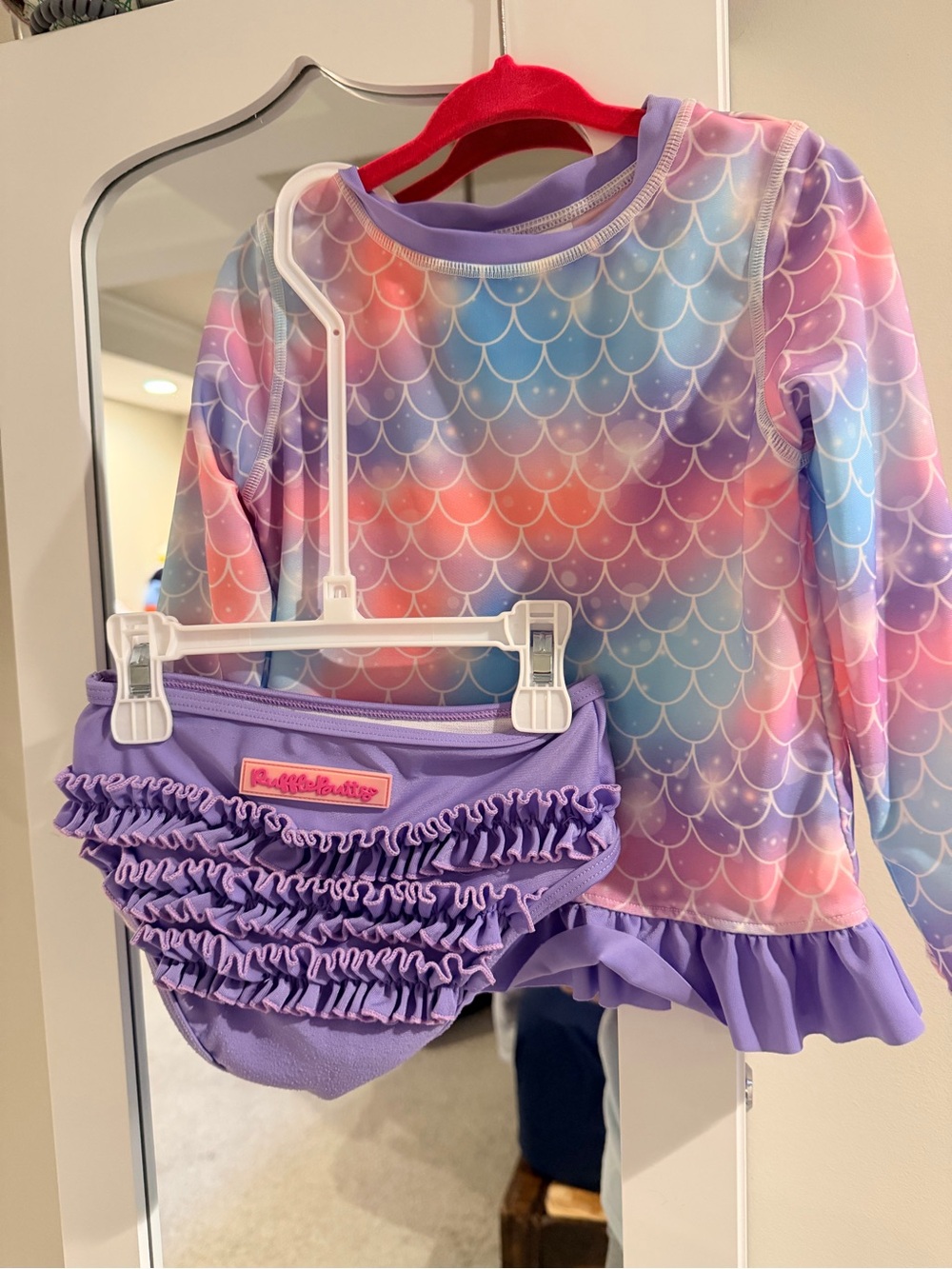 Kids Purple Mermaid Ruffle Swim Set -ruffle butts